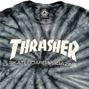 THRASHER Skateboard Magazine‎ Gray Tie Dye Skate Graphic Logo T-Shirt Mens M